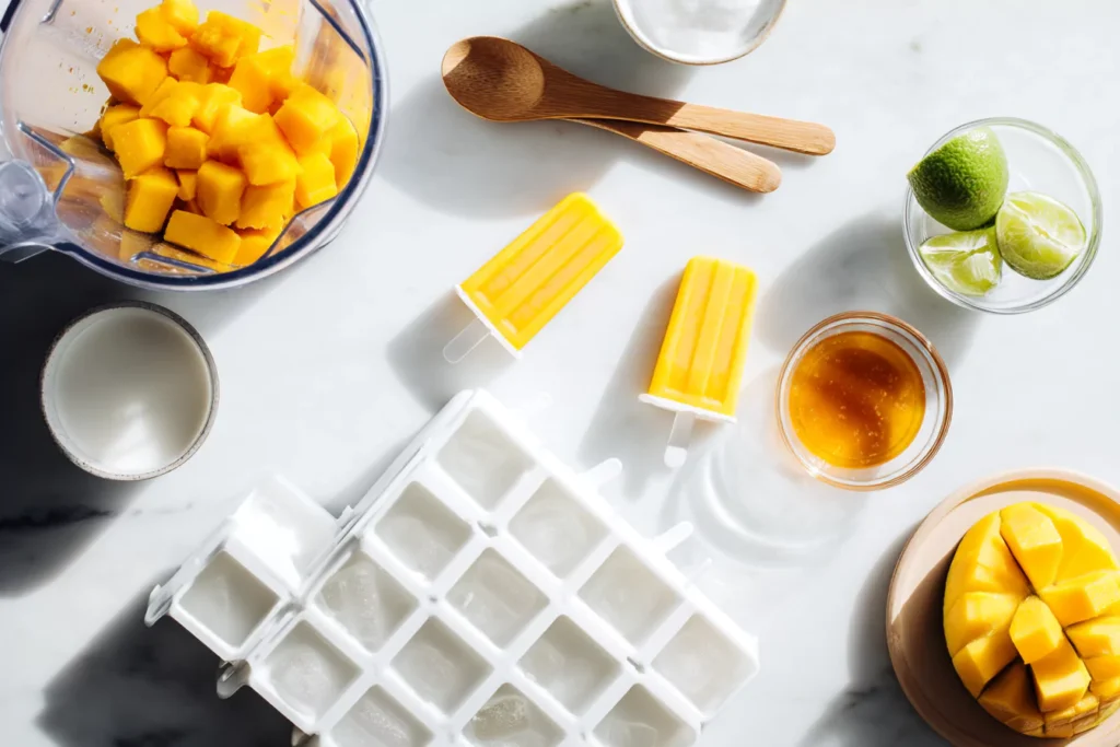 How to make mango ice pops at home with fresh mango and lime