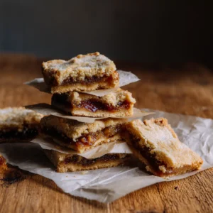 gluten free fig bars on wooden table