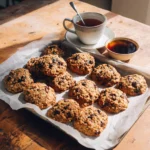 Low FODMAP banana oat cookies on tray