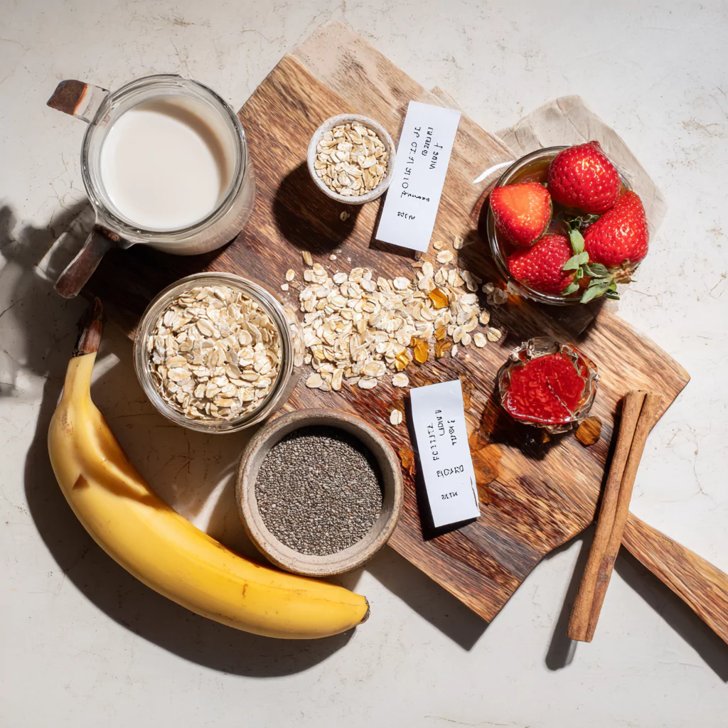 Low FODMAP overnight oats ingredients