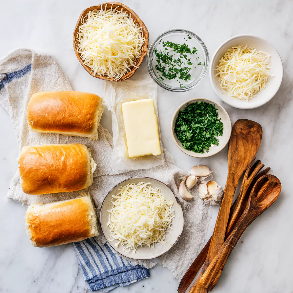 Ingredients for Cheesy Hawaiian Roll Garlic Bread recipe