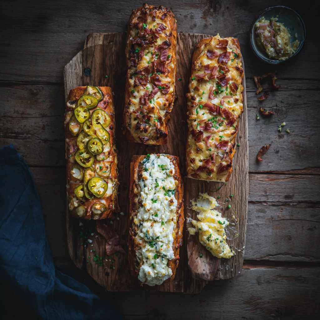 Gourmet variations of Cheesy Hawaiian Roll Garlic Bread