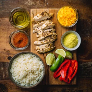 Low FODMAP chipotle ingredients laid out