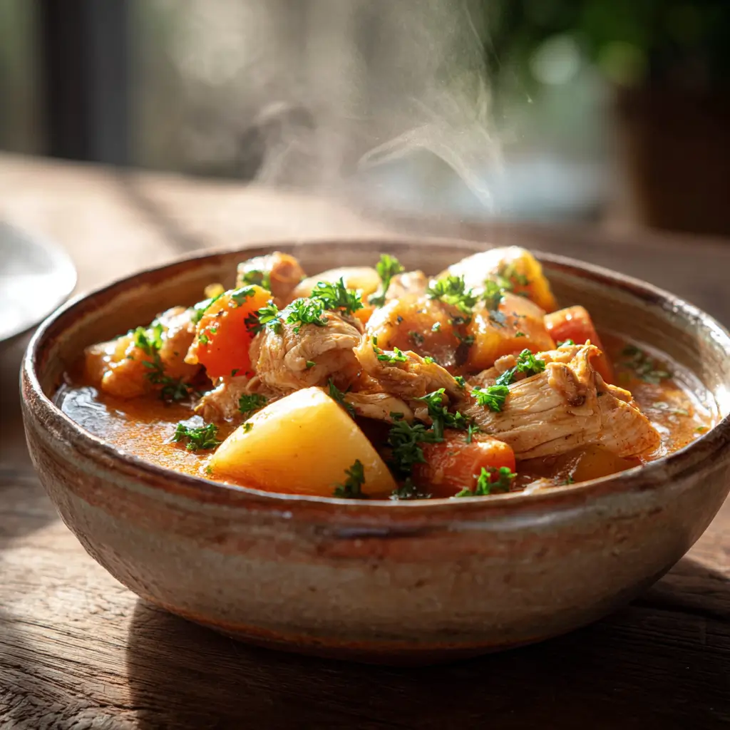 Low FODMAP slow cooker chicken and vegetable stew