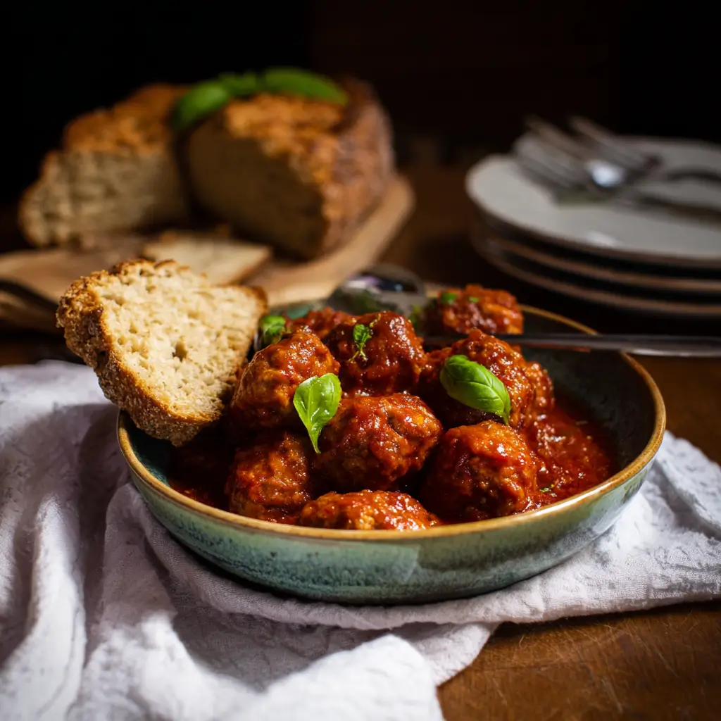 Low FODMAP turkey meatballs in tomato sauce slow cooker recipe