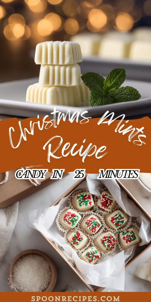 Rows of red, green, and white cream cheese mints piped as small rosettes on parchment, lightly sugared and chilled.