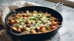 One-Pan Creamy Meat & Potato Skillet