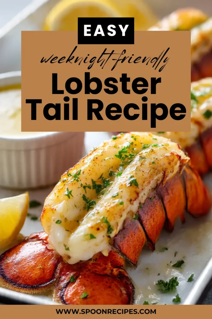 lobster tails, butter-basted with light char, lemon wedges and parsley, small ramekin of garlic butter, ready to serve on a white tray.