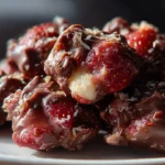 Chocolate strawberry yogurt clusters recipe with strawberries and yogurt