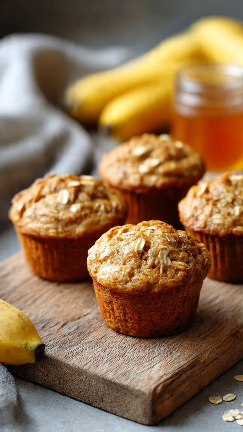 Healthy banana oatmeal muffins recipe without flour or sugar