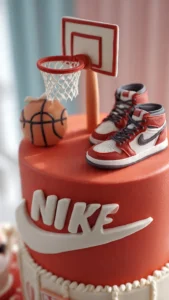 Personalized basketball hoop acrylic cake topper with graffiti style