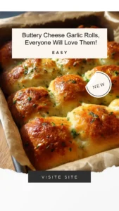 Buttery cheese garlic rolls fresh out of the oven, golden and enticing.