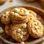 Chewy maple cinnamon cookies with chunks of white chocolate