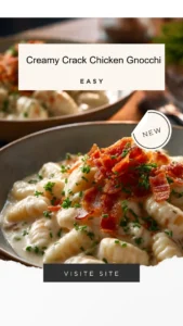 Creamy Crack Chicken Gnocchi served in a bowl with garnishes