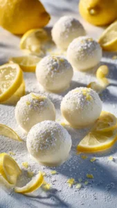 Delicious creamy lemon truffles prepared and ready to enjoy