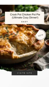 Delicious Crock Pot Chicken Pot Pie served in a bowl, perfect for a cozy dinner.