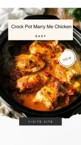 Delicious Crock Pot Marry Me Chicken served with herbs and creamy sauce