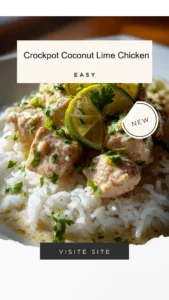 Crockpot Coconut Lime Chicken dish with vibrant lime and coconut flavors