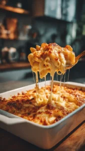 Creamy and cheesy no-roux, no-egg Mac & Cheese served in a bowl.