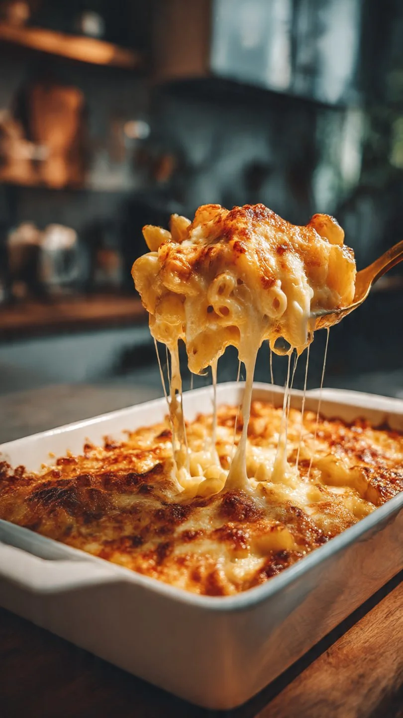 Creamy and cheesy no-roux, no-egg Mac & Cheese served in a bowl.