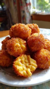 Delicious Fried Mac and Cheese Bites served on a platter