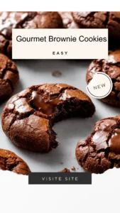 Gourmet brownie cookies on a plate, showcasing their rich chocolate texture