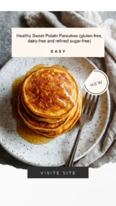 Healthy sweet potato pancakes gluten-free and dairy-free on a plate