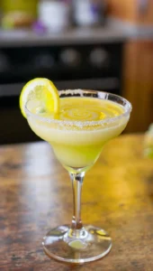 Limoncello Dream Martini cocktail garnished with lemon twist