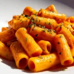Creamy Pumpkin Mac and Cheese in a bowl, garnished with herbs.