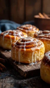 Delicious sourdough discard cinnamon rolls fresh from the oven.