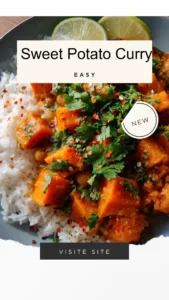 Delicious homemade sweet potato curry served in a bowl.