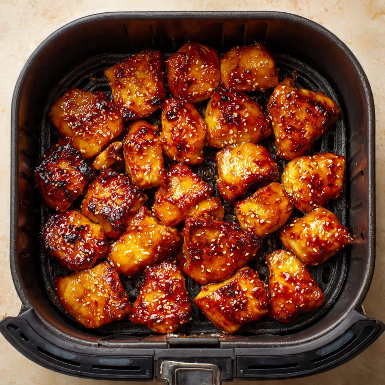 Delicious air fryer teriyaki chicken served with vegetables