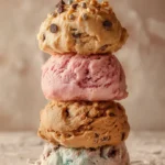 Bowl of homemade edible chocolate chip cookie dough with chocolate chips on top