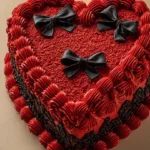 A beautifully decorated Red Heart Cake perfect for romantic occasions and celebrations.