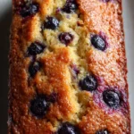 Sourdough blueberry lemon quick bread with fresh blueberries and lemons