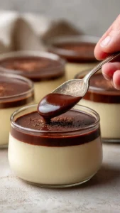 Delicious vegan peanut butter mousse with a rich chocolate ganache topping.