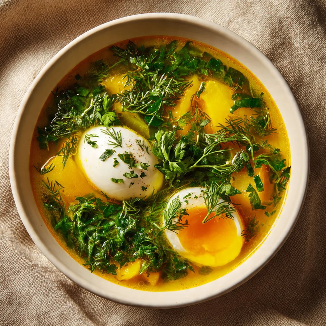 Green Borscht (Ukrainian sorrel/spinach soup)