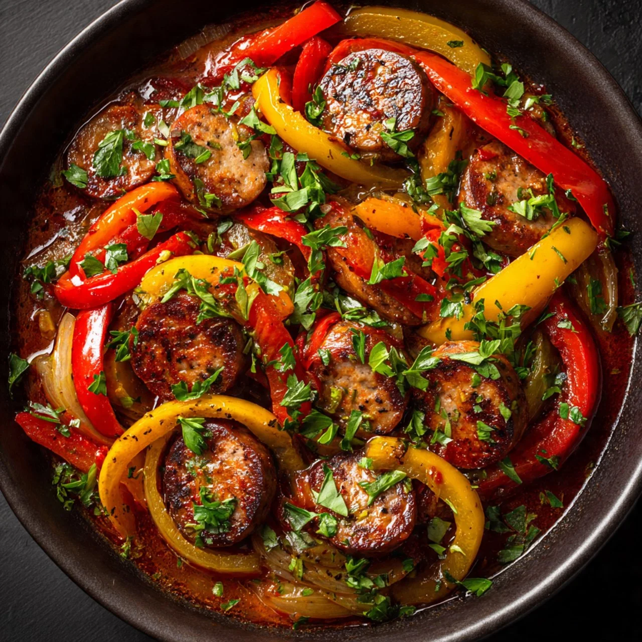 Easy Crockpot Sausage and Peppers