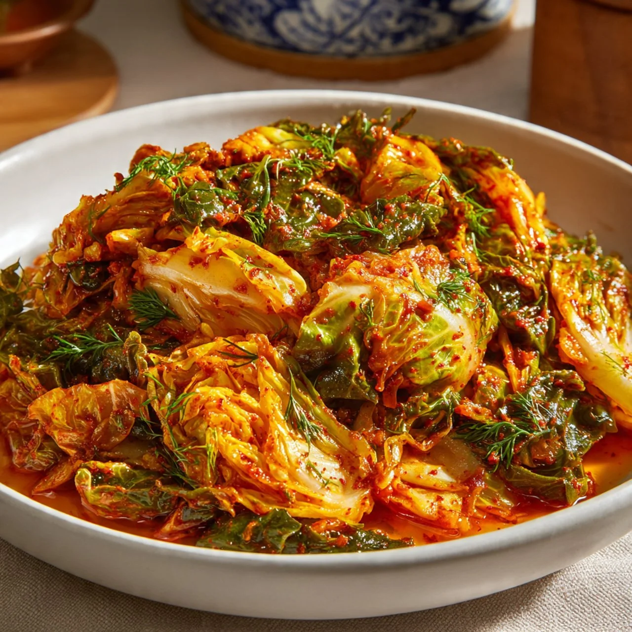 Delicious cabbage boil dish with fresh ingredients and spices.