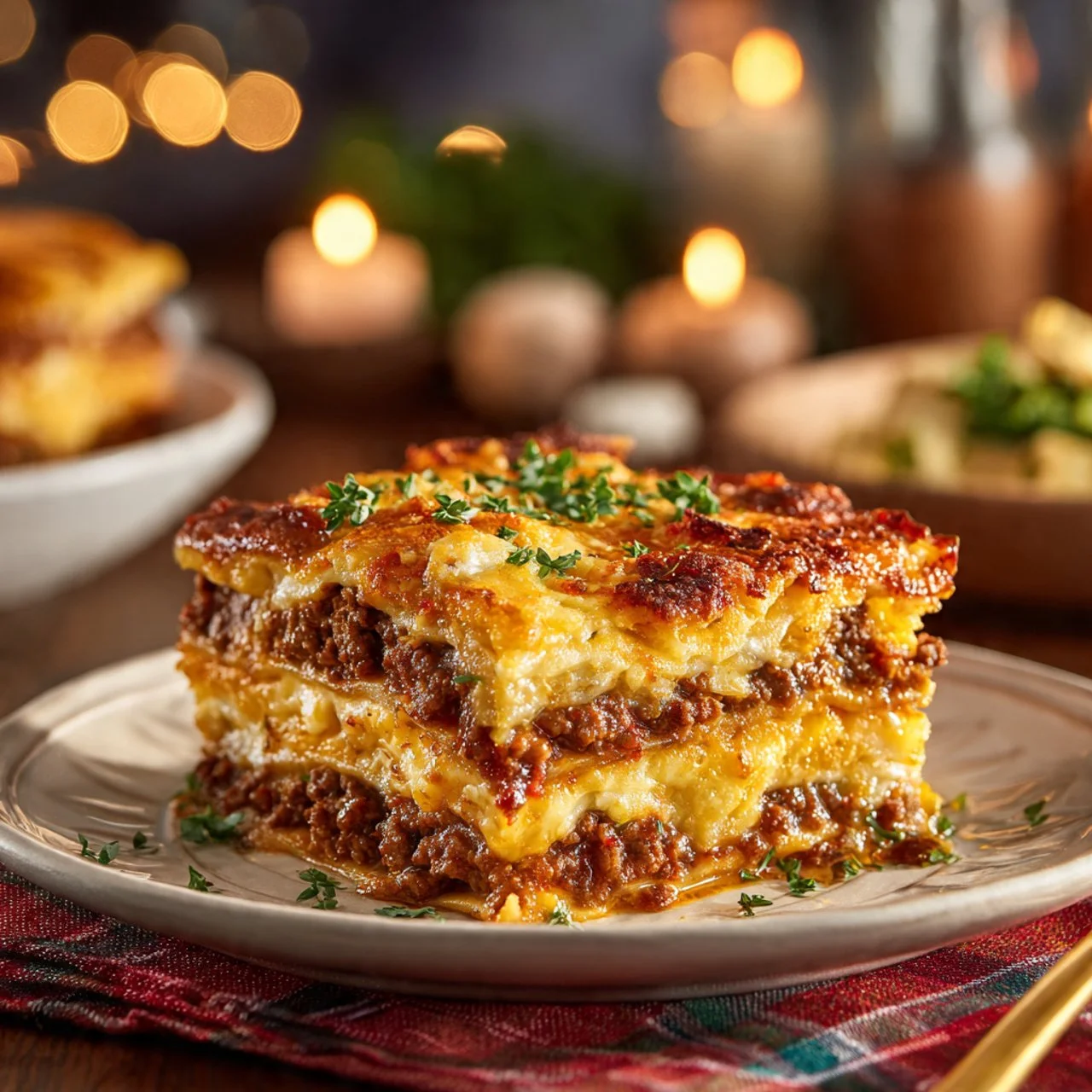 Delicious Cattle Drive Casserole filled with beef and beans