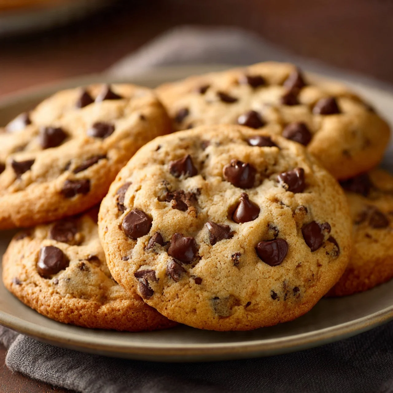 Classic sourdough discard chocolate chip cookies on a baking tray