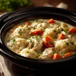 Crock Pot Creamy Ranch Chicken served with vegetables on a plate