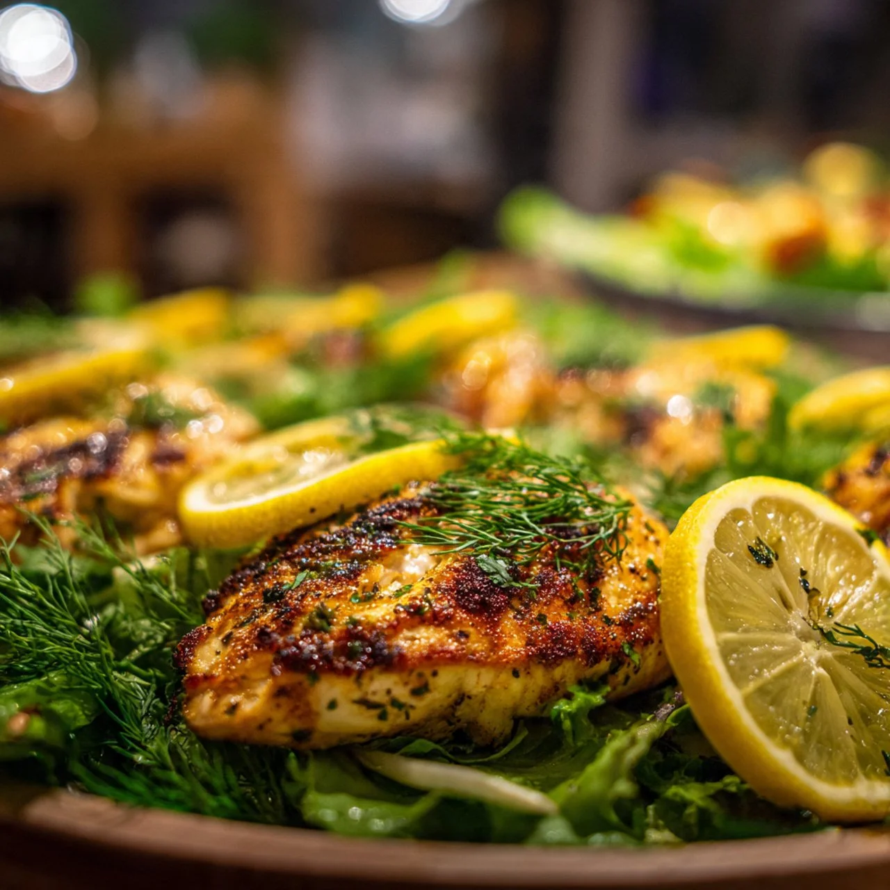 Mediterranean Lemon-Dill Chicken Bowl with vibrant vegetables and grains