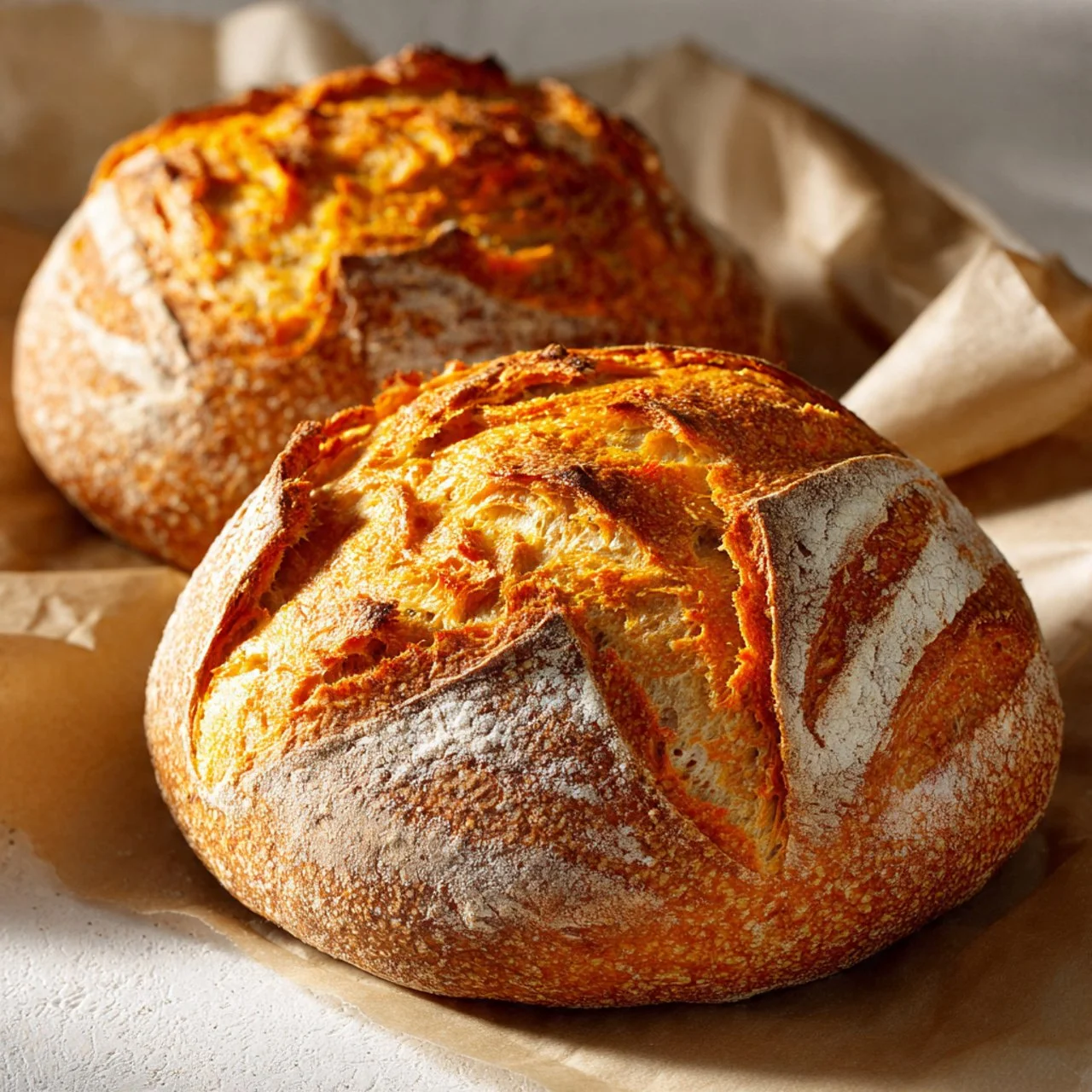 Loaf of Pumpkin Sourdough Bread with pumpkin spice and cranberries