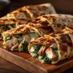 Air fryer chicken and mozzarella wraps ready to serve