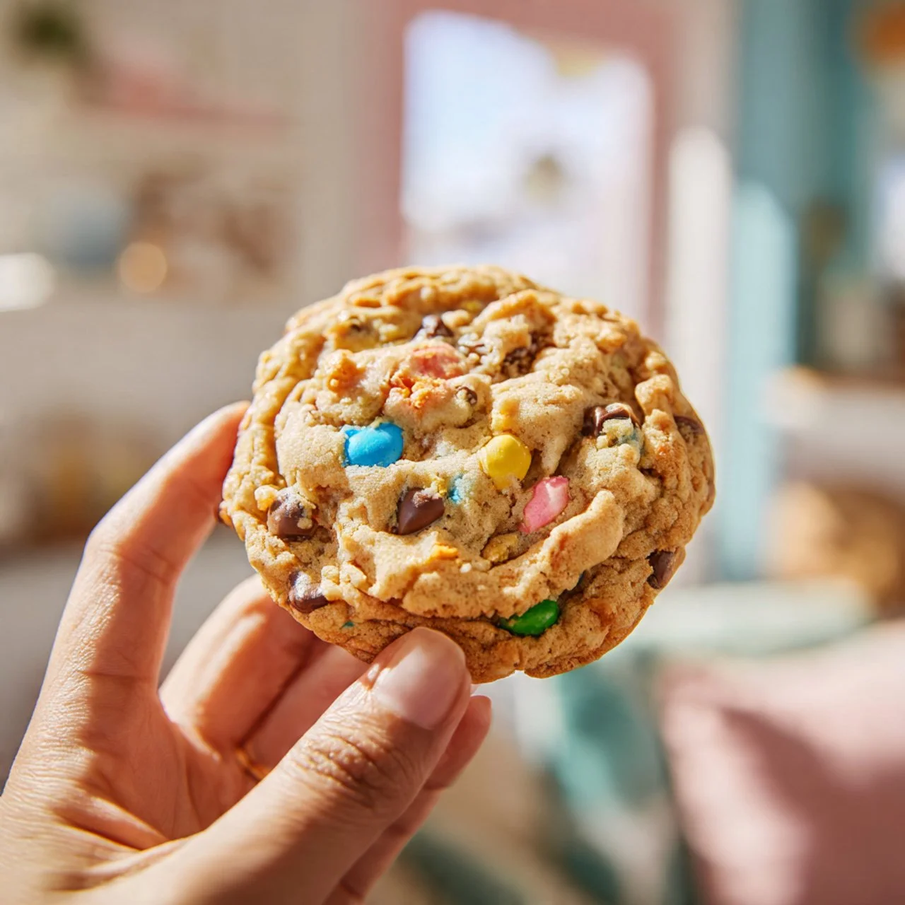 Delicious Cadbury Mini Egg Cookies with browned butter served on a plate
