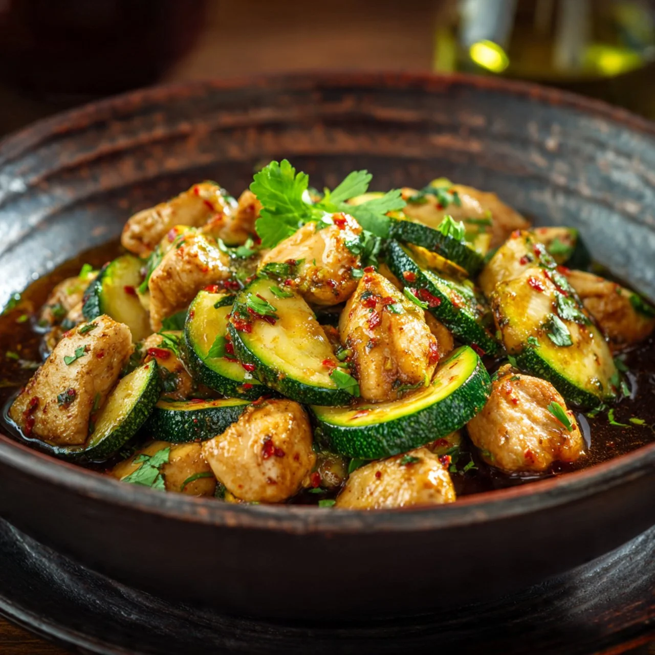 Delicious Chicken Zucchini Stir Fry featuring tender chicken and fresh zucchini