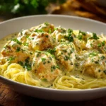 Delicious Crock Pot Angel Chicken served on a plate with herbs.