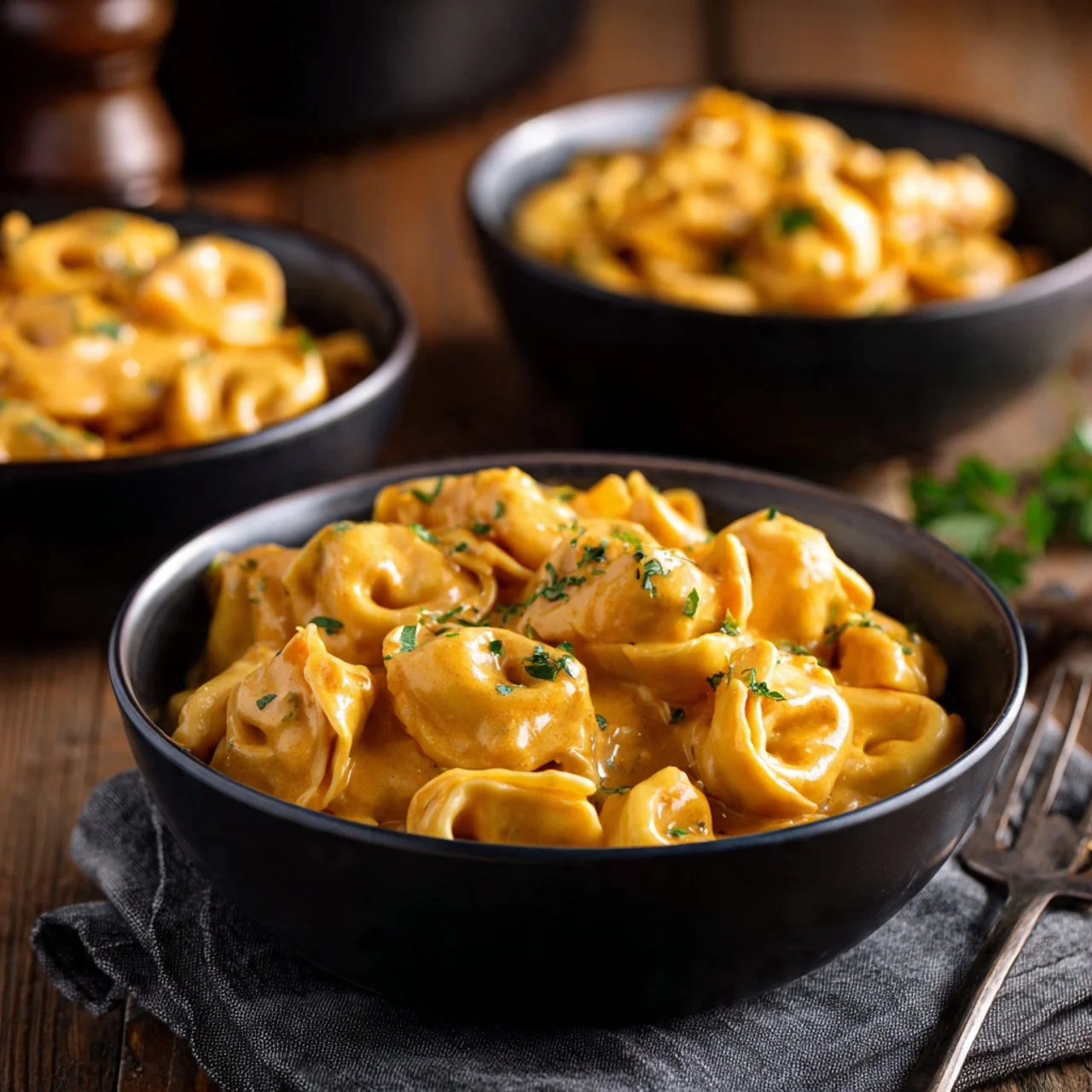 Delicious CrockPot Chicken Tortellini dish served in a bowl