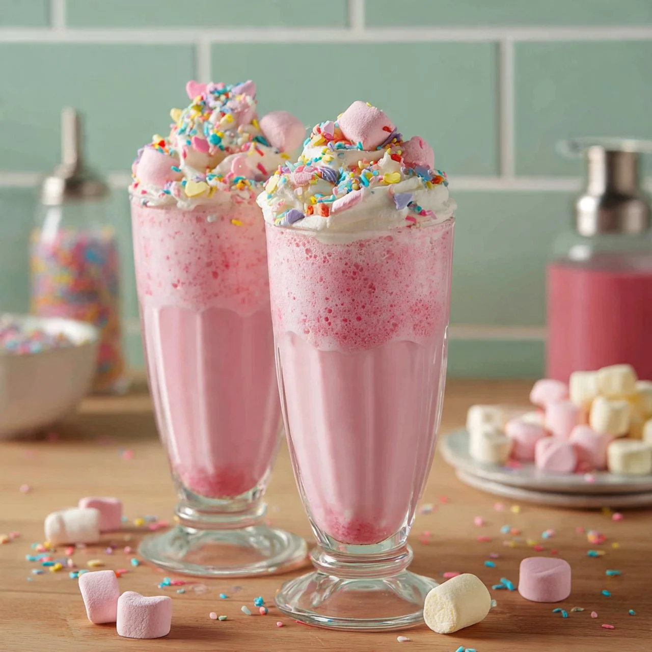 Delicious Cupid's Potion Float served in a festive glass